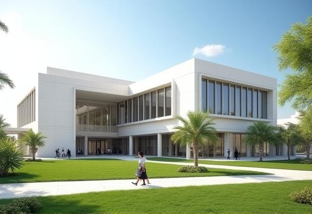 Modern university campus building