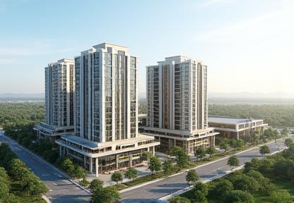 Architectural rendering of a new property development